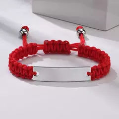 Vnox-pulsera de cadena de cuerda trenzada para hombre, brazalete con nombre personalizado, fecha, cita inicial, grabado personalizado, longitud ajustable