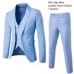 Trajes para hombres elegantes, Blazers de 3 piezas, 2 conjuntos, chaquetas de boda, chaleco, pantalones, moda de lujo, traje completo clásico, traje Formal 2025 - comprar en línea