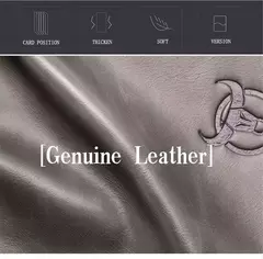 BULLCAPTAIN Cartera plegable con bloqueo RFID para hombre, tarjetero de cuero genuino con 15 ranuras para tarjetas