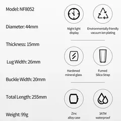 Marca de moda NAVIFORCE, relojes de cuarzo con diseño dorado para hombre, reloj de pulsera informal para hombre, reloj multifunción de PU resistente al agua de gran diámetro - Eleganzie