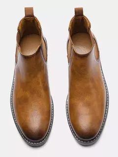 Imagen de 40 ~ 46 Botas Chelsea para hombre Botas de hombre de moda cómodas retro de marca