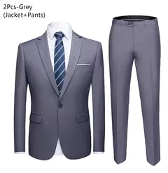 Traje para hombre, boda, elegante, 3 piezas, 2 conjuntos, chaquetas, chaleco, pantalones, Blazers, abrigos formales de negocios para novio, disfraz 2025 en internet