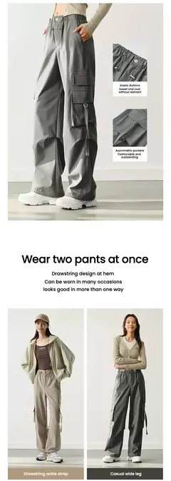 Semir-pantalones informales para mujer, pantalón de pierna ancha con cordón, estilo callejero americano, Individual, moderno y fresco, primavera - comprar en línea