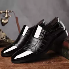 Zapatos de cuero formales de negocios informales para hombres de gran tamaño, zapatos de punta estrecha para hombres, zapatos casuales perezosos sin cordones para hombres - comprar en línea