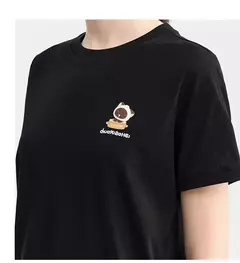 Semir Luo-camiseta negra pequeña de manga corta para mujer, blusa bonita con estampado juguetón, jersey de cuello redondo de dibujos animados, novedad de verano 2024