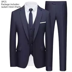 Traje elegante para hombre para boda, 3 piezas, 2 conjuntos, Blazers, chaquetas completas, chaleco, pantalones, abrigos de lujo a la moda, traje clásico Formal 2025
