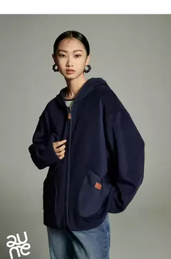 Toyouth-Chaqueta de terciopelo de doble cara para mujer, abrigo holgado grueso con capucha de manga larga para invierno, Tops informales versátiles con bolsillo de retales 2024 - comprar en línea