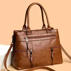 Bolso elegante para mujer, bolsos con asa superior de cuero de alta calidad, bolso de hombro tipo bandolera para mujer, bolso informal grande 2025 - tienda en línea