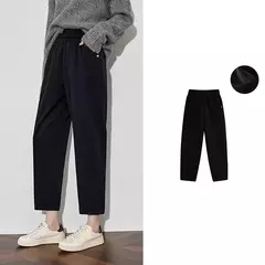 TOYOUTH, pantalones informales de lana para mujer, Otoño Invierno 20224, nueva cintura media, pantalones Harem ajustados y gruesos cálidos hasta el tobillo - comprar en línea