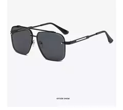 Gafas de sol cuadradas de Metal de lujo para hombre y mujer, lentes de sol de piloto grandes a la moda, clásicas, negras, para aviador, para conducir y viajar