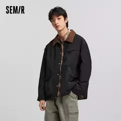 Chaqueta Semir para hombre, ropa de trabajo con solapa de pana de retales, prendas de vestir exteriores, Top Vintage de moda, primavera 2025 - Eleganzie