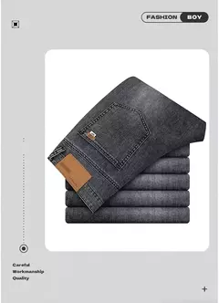 Pantalones vaqueros nuevos para hombre en primavera y verano 2025, algodón elástico de alta calidad, tubo recto suelto, pantalones elásticos de algodón a la moda 28-40 - buy online