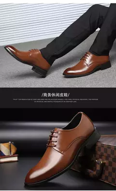 Zapatos de cuero transpirables para hombre, calzado Formal de negocios, Punta puntiaguda, con cordones, para boda, talla grande, Amazon - tienda en línea