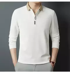 Camisa polo para hombre, novedad de verano, polo de manga larga de alta calidad para hombre, polo informal de negocios a rayas de algodón para hombre, talla M-4XL 302 - online store