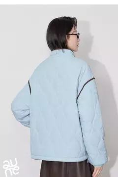 TOYOUTH-abrigo grueso de algodón para mujer, chaqueta elegante con empalme de Color contrastante y cuello de solapa de manga larga para invierno 2024 - Eleganzie