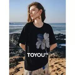 TOYOUTH Camiseta de manga corta para mujer, camisetas nuevas de primavera 2025 8521019