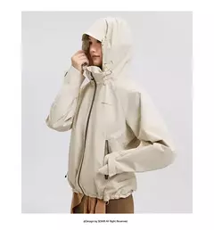 Semir prendas de vestir exteriores para mujer a prueba de viento de tres pruebas primavera 2025 nueva chaqueta con capucha de manga raglán a la moda - comprar en línea
