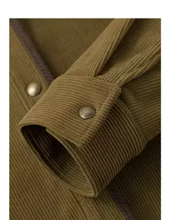 TOYOUTH-Chaqueta de pana para mujer, abrigo de invierno de manga larga con cuello tipo Polo, prendas de vestir gruesas de felpa con botones de Metal, 2024