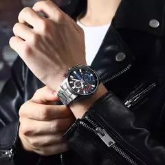 Relojes de pulsera CURREN deportivos informales de cuarzo con cronógrafo, reloj de acero inoxidable a la moda para hombre, reloj con fecha automática para hombre