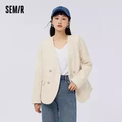 Semir-chaqueta con cuello en V para mujer, abrigo elegante con fragancia pequeña, moda para viajar, primavera 2023 - comprar en línea