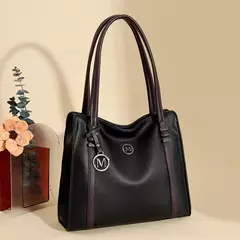 Imagen de Bolsos de lujo de cuero suave para mujer, bolsos de hombro de diseñador, bolsos con asa superior de gran capacidad, bolso de compras, bolso principal