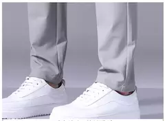 2025 Joggers de verano para hombre, tela fina de seda de hielo, pantalones casuales elásticos de cuatro lados, pantalones Cargo, ropa de calle, pantalones de chándal