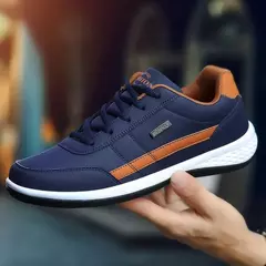 Zapatos de cuero Pu para hombre, zapatillas de deporte informales transpirables de tendencia, calzado antideslizante, zapatos vulcanizados, Tenis Masculino - tienda en línea