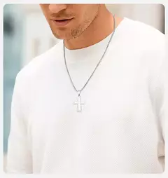 Vnox Collares con colgante de cruz de fe para hombres y mujeres, cruz decorativa para espejo trasero de coche, Collar de collares cristianos de oración - Eleganzie