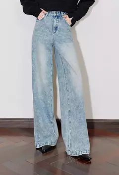 TOYOUTH mujeres Denim Jeans 2024 Otoño Invierno nueva cintura media recta pierna ancha pantalones largos en internet