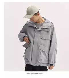Chaqueta Semir para hombre, prendas de vestir exteriores, chaqueta holgada con capucha de tres pruebas para exteriores, mangas con hombros caídos y bolsillos grandes, otoño 2024 - buy online