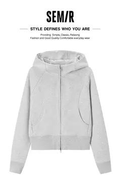 Semir abrigo mujer manga corta raglán Petite moda 2024 nueva chaqueta con capucha ajustada de lana de invierno Casual en internet