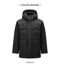 Semir-Chaqueta de plumón de longitud media para hombre, abrigo suelto con capucha, ropa de trabajo al aire libre, abrigo estampado de estilo, Invierno