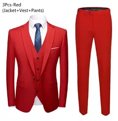 Traje elegante para hombre para boda, 3 piezas, 2 conjuntos, chaquetas, chaleco, pantalones, Blazers, abrigos formales de negocios para novio, disfraz 2025