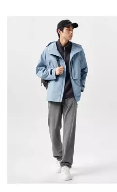 Semir-Chaqueta de viento para hombre, abrigo holgado y cómodo con capucha, a prueba de tres capas, textura de moda, Primavera, 2024 - buy online