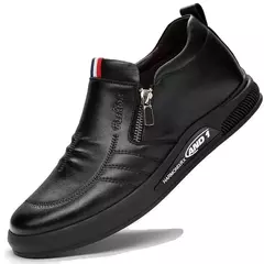Zapatos de cuero para hombre 2024, zapatos de plataforma cómodos a la moda para hombre, zapatos ligeros sin cordones para exteriores, zapatos de cuero informales para hombre - tienda en línea