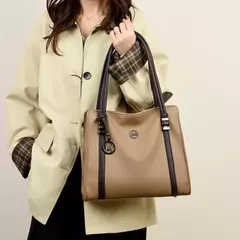 Bolsos de lujo de cuero suave para mujer, bolsos de hombro de diseñador, bolsos con asa superior de gran capacidad, bolso de compras, bolso principal - Eleganzie