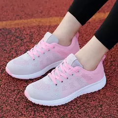 Zapatillas transpirables para correr para mujer, zapatillas deportivas ligeras antideslizantes para mujer, zapatillas suaves para exteriores con cordones, tenis de moda - buy online