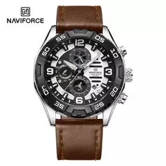 NAVIFORCE 2025 nuevos relojes originales para hombres marca de lujo reloj cronógrafo deportivo reloj de pulsera de cuarzo resistente al agua de Cuero militar on internet