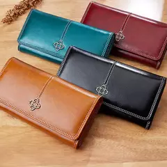Cartera de piel para mujer Carteras largas de lujo para mujer, monederos a la moda, bolsas para dinero, bolsos 2022, tarjetero para mujer