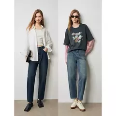 TOYOUTH-pantalones vaqueros para mujer, Vaqueros elásticos de cintura alta hasta el tobillo, bombachos, Otoño, 2024 en internet