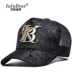 Gorra de béisbol alta con bordado a la moda para hombre, gorra informal con estampado de anacardo para exteriores, adorno facial para las cuatro estaciones, 2024