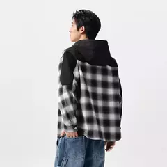 Semir prendas de vestir exteriores para hombre 2024 primavera nuevo Patchwork contraste Color a cuadros Top desmontable con capucha de moda - online store
