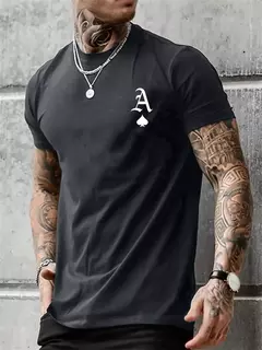 Camiseta de manga corta con cuello redondo y estampado de letras grandes para hombre, 100% algodón, informal, holgada, de verano - buy online