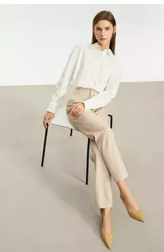 AMII minimalista 2024 invierno nuevos pantalones de rábano para mujer tubo de humo de lana Casual hasta el tobillo pantalones básicos sólidos 12314003 en internet