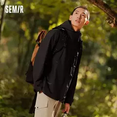 Semir-Chaqueta de viento para hombre, abrigo holgado y cómodo con capucha, a prueba de tres capas, textura de moda, Primavera, 2024 - Eleganzie