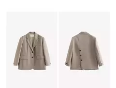 TOYOUTH-Chaqueta de gran tamaño con dobladillo dividido en la espalda para mujer, Blazer de Color liso, traje informal a la moda para oficina, novedad de primavera, 2023 - comprar en línea