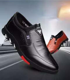 Zapatos de cuero para hombre 2024, zapatos de plataforma cómodos a la moda para hombre, zapatos ligeros sin cordones para exteriores, zapatos de cuero informales para hombre - comprar en línea