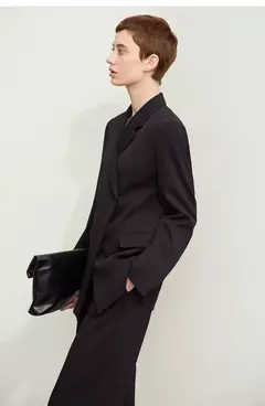 Amii minimalismo 2024 otoño nuevas Blazers mujeres con muescas calidad básica moda Chaqueta larga profesional ropa de mujer 12443051 - Eleganzie