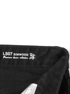 Imagen de SIMWOOD alto estándar 2025 Primavera Verano nuevo suelto recto 13,8 oz lavado Vintage Jeans hombres Casual pantalones vaqueros