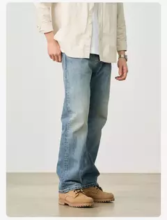 SIMWOOD 2025 primavera nuevo suelto Relax 13,5 oz 100% tela de algodón lavado Vintage Jeans hombres pantalones vaqueros de alta calidad
